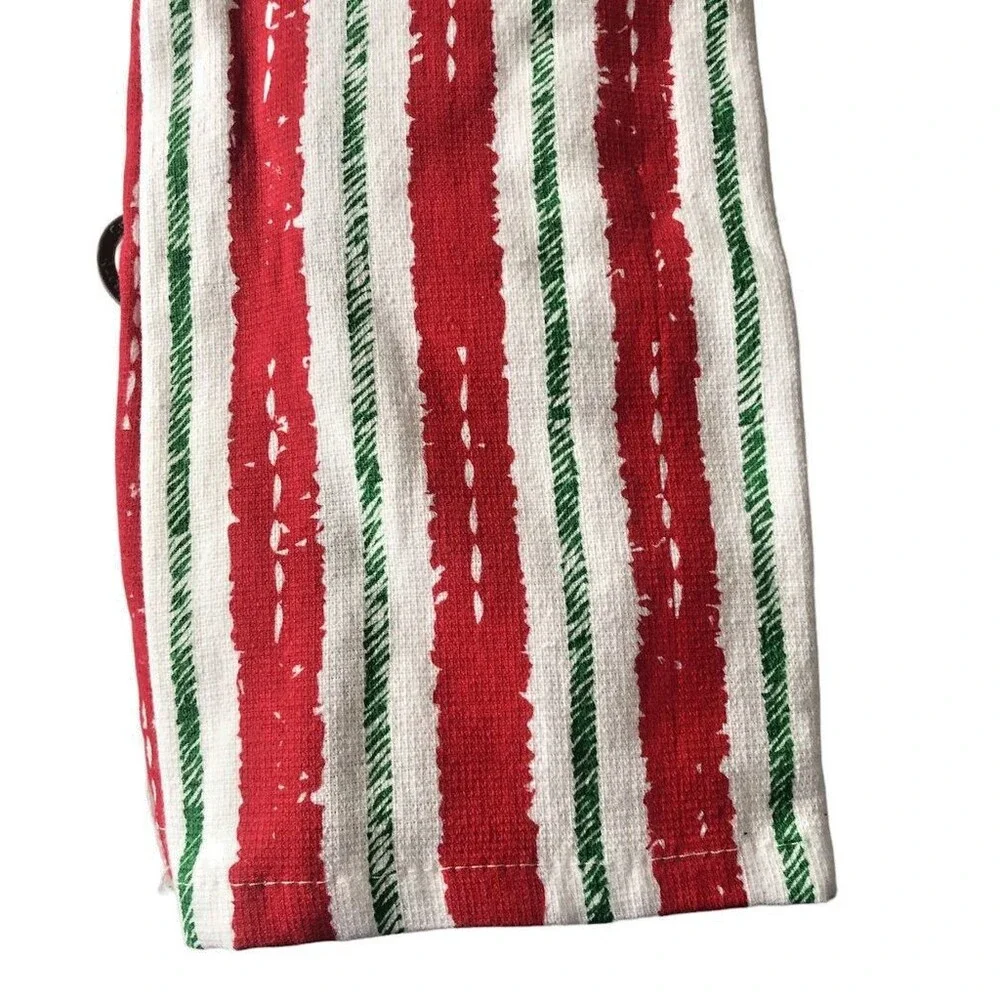 Christmas Cuisinart 2 Kitchen Dish Towels 2 Mini Oven Mitts Set of 4 Red Green